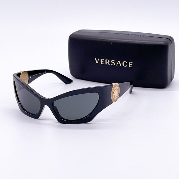 NEW VERSACE VE4450 EMRATA SUNGLASSES VE4450 GB1/87 NEW SUNGLASSES MOD 4450 BLACK - Picture 3 of 13